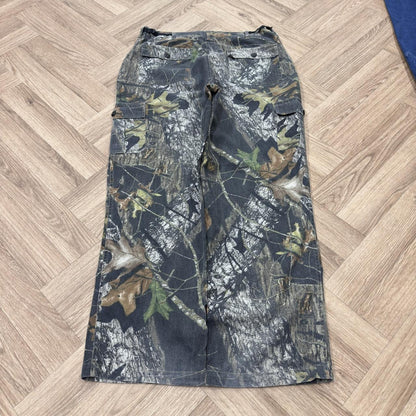 Vintage baggy camo cargo hunting pants Loose leg field staff mossy oak camouflage combat trousers