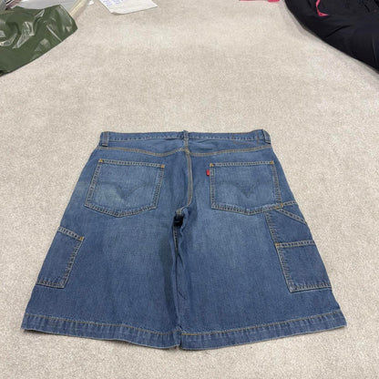 Vintage Y2k baggy Levi’s carpenter shorts skater style blue Wide leg denim summer festival jorts