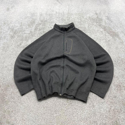 00s Columbia technical fleece XL men's grey full zip up y2k style autumn adjustable waist