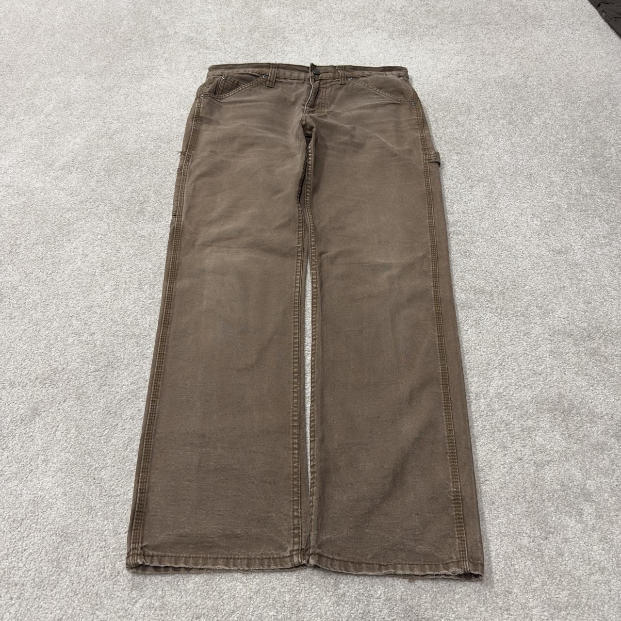 Brown Y2K denim carpenter jeans W34L32 Schmidt Workwear straight leg canvas skater pants