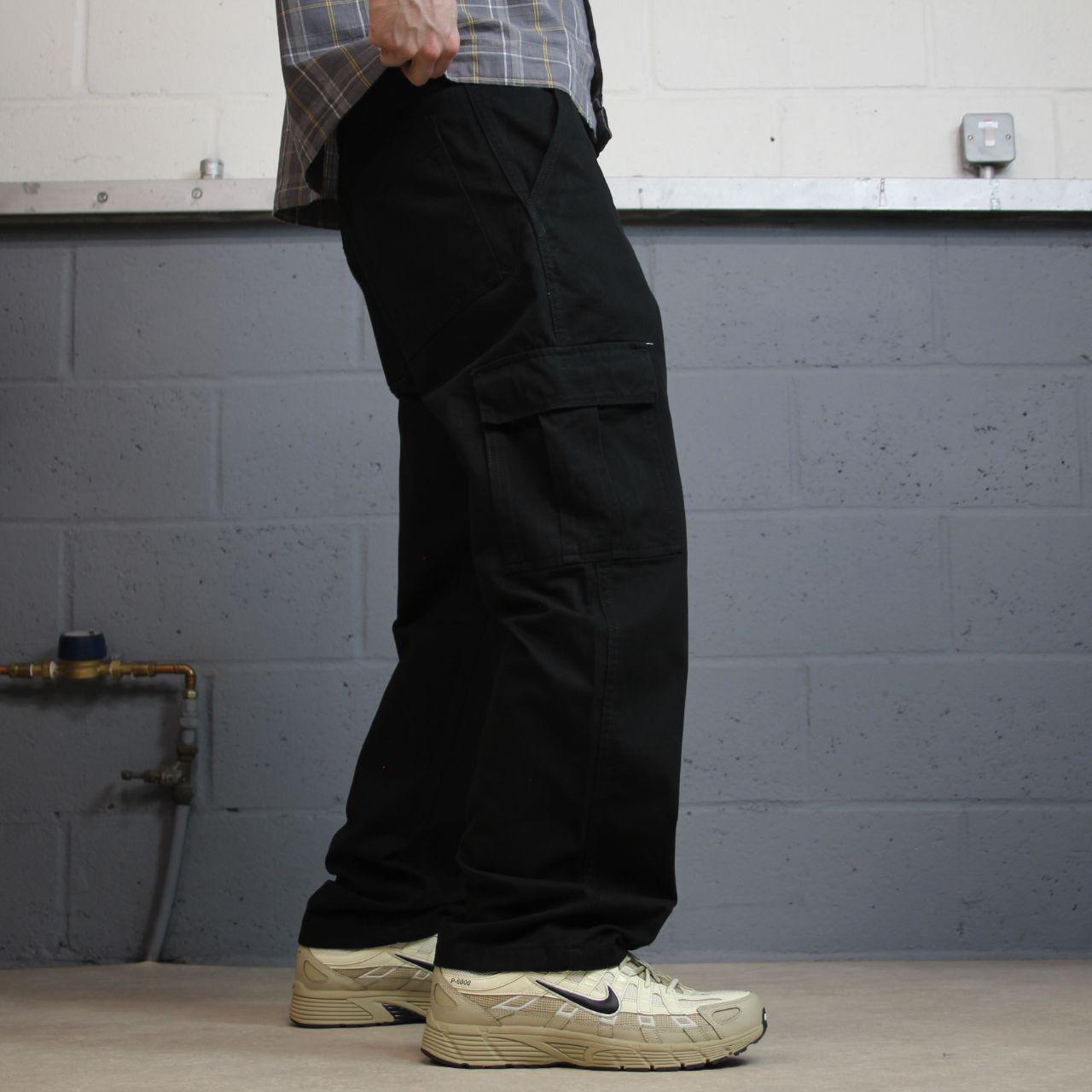 Wrangler chino cargo pants y2k W32L30 black Straight leg skater workwear pants, utility pockets