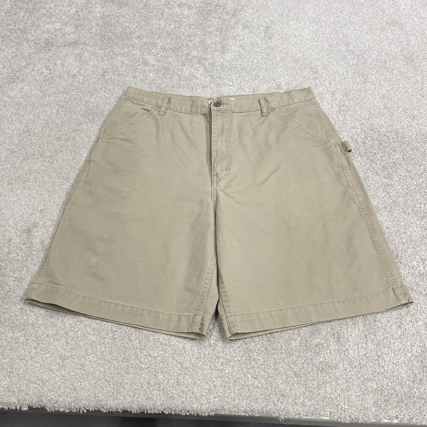 Baggy cargo shorts canvas carpenter beige Falls Creek skater style summer festival jorts