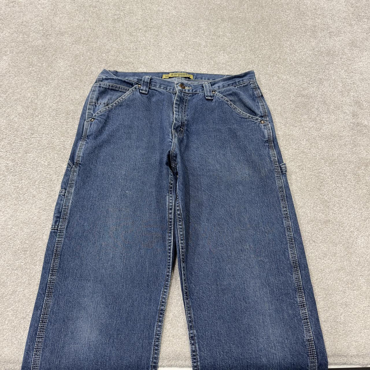 Vintage Lee carpenter jeans loose leg y2k blue Loose straight leg skater utility workwear cargo