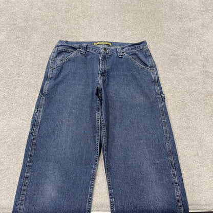 Vintage Lee carpenter jeans loose leg y2k blue Loose straight leg skater utility workwear cargo