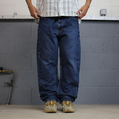 Levi’s 505 jeans y2k blue denim Loose straight leg 2000s style red tab logo jeans