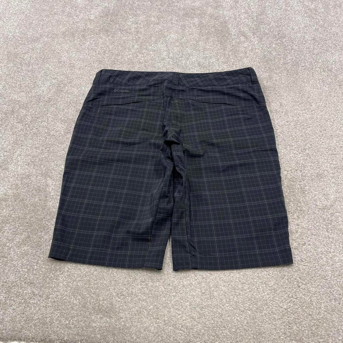 Y2k loose Columbia checkered shorts technical style black Lightweight check summer festival shorts