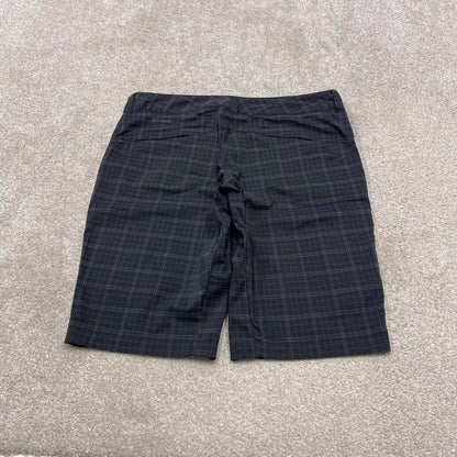 Y2k loose Columbia checkered shorts technical style black Lightweight check summer festival shorts