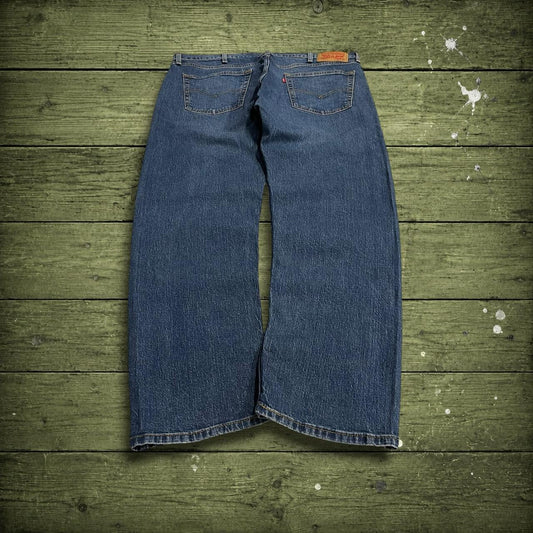 Levi's 505 straight fit jeans y2k blue Regular straight leg denim pants red tab logo