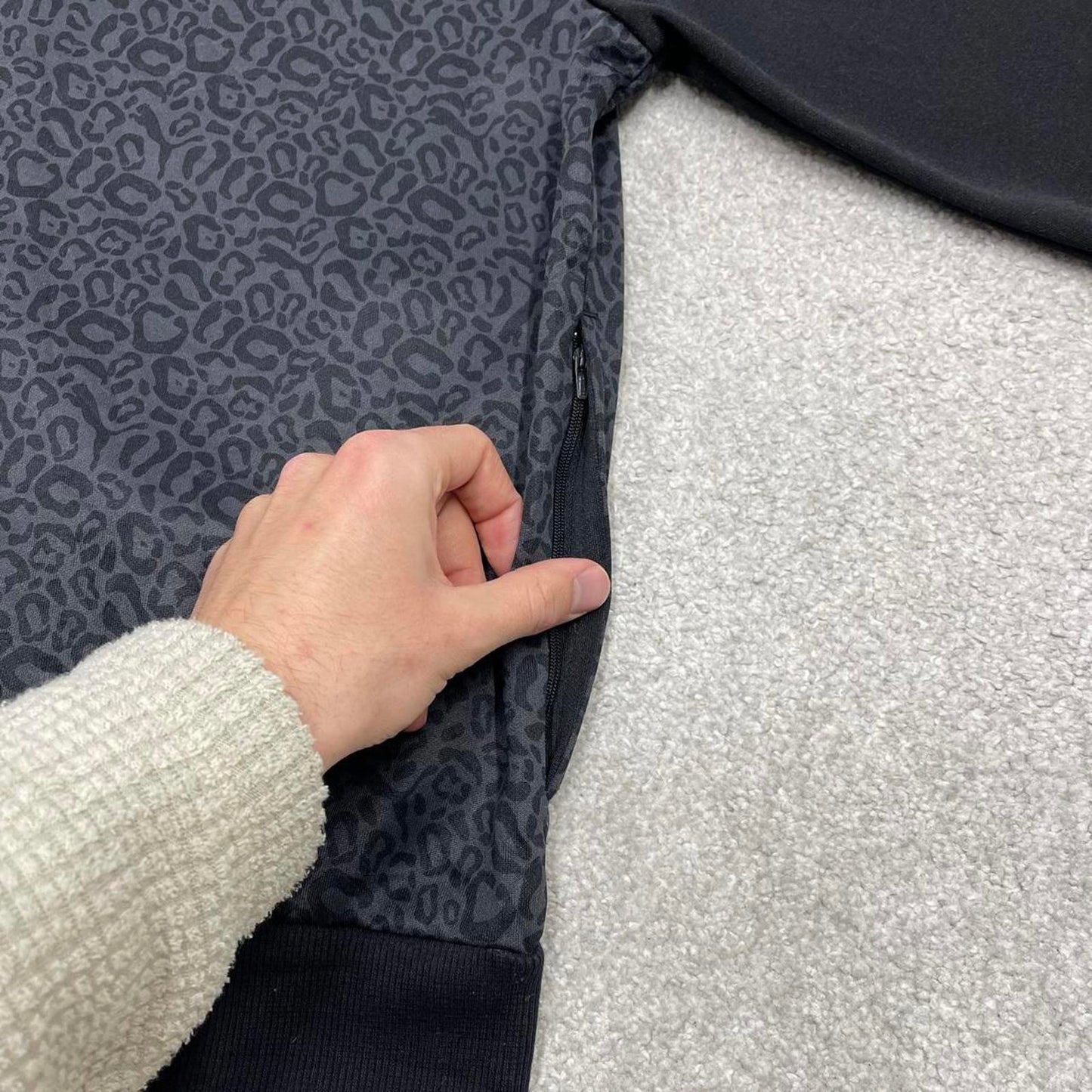 Y2k 00s Puma track jacket L men's grey black sports full zip track suit top sporty