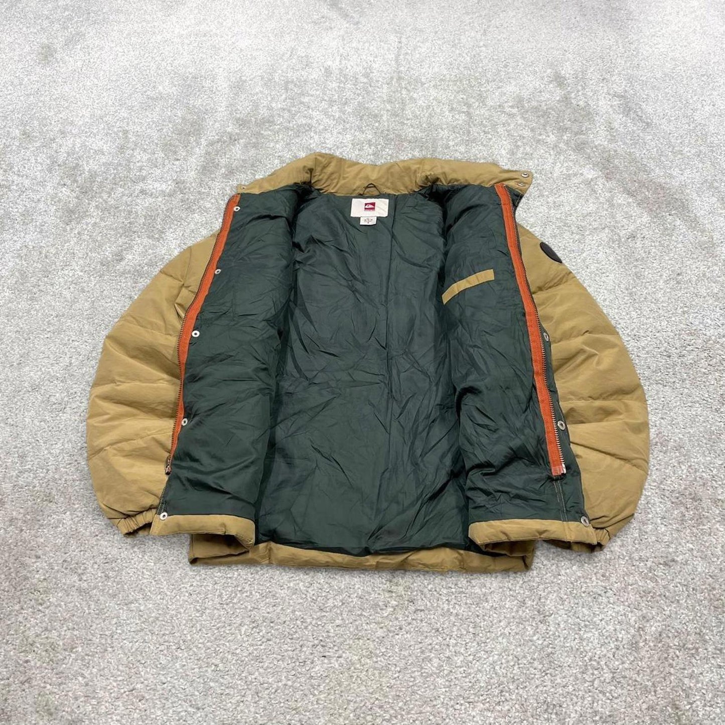 00s Quiksilver technical puffer jacket Small men's tan y2k thick padded insulated winter coat