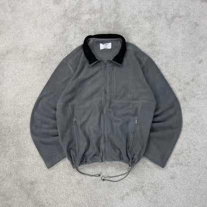 Grey Champion technical zip up fleece XXL y2k style autumn adjustable waist