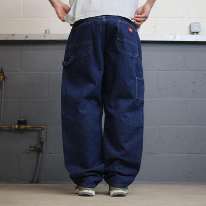 Dickies baggy carpenter jeans loose leg blue Loose denim skate style cargo work pants