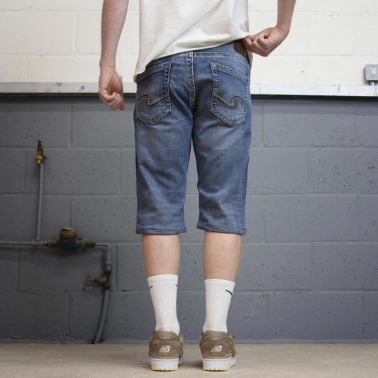 Embroidered denim shorts W32