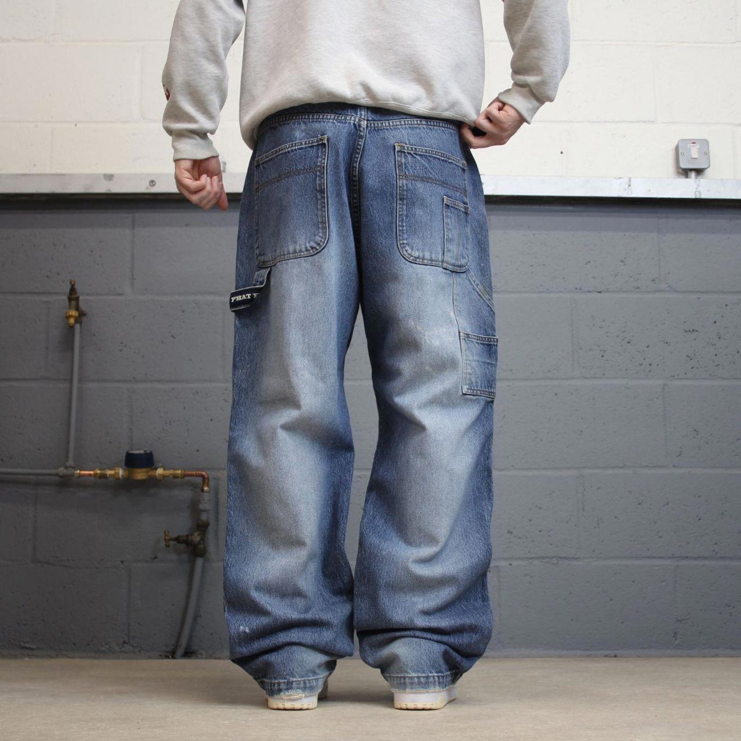 90s baggy Phat Farm carpenter jeans W36L33 loose blue denim y2k skate style hip hop pants