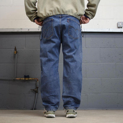 Blue Levis 505 jeans W40L29 90s y2k style 5 pocket denim pants casual autumn wear red tab