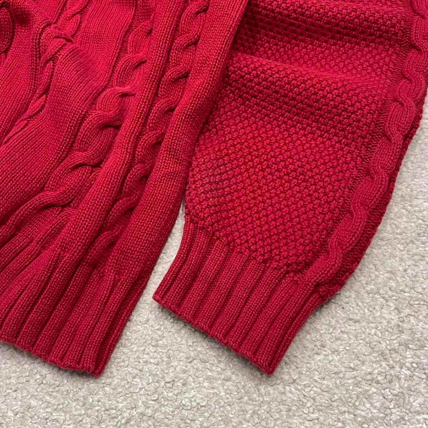 00s Nautica cable knit sweater jumper embroidered XL men's red knitted pull over y2k 90s style