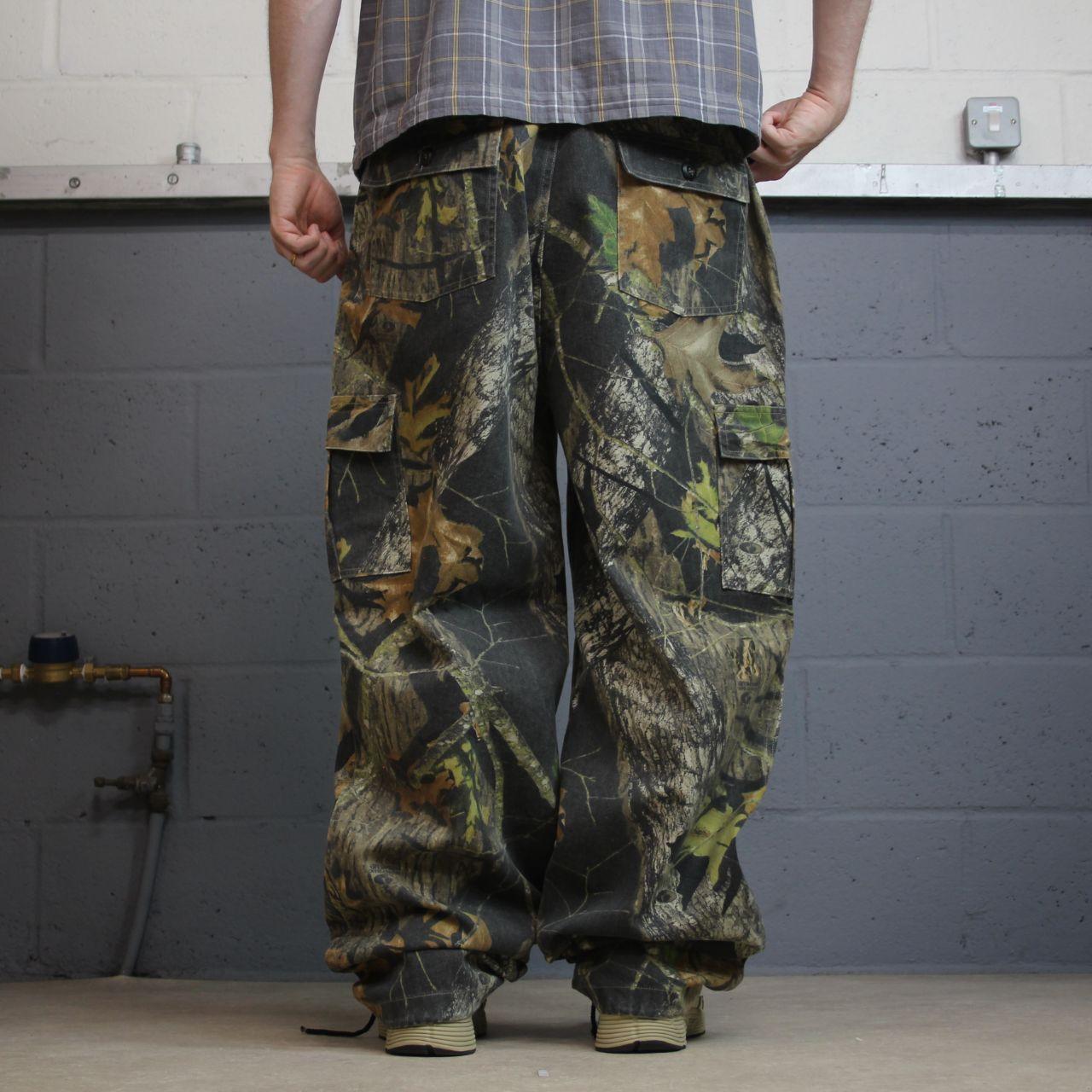 Baggy Mossy Oak realtree camo cargo pants Y2K L khaki Field Staff camouflage utility  hunting