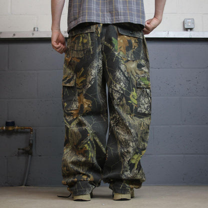 Baggy Mossy Oak realtree camo cargo pants Y2K L khaki Field Staff camouflage utility  hunting