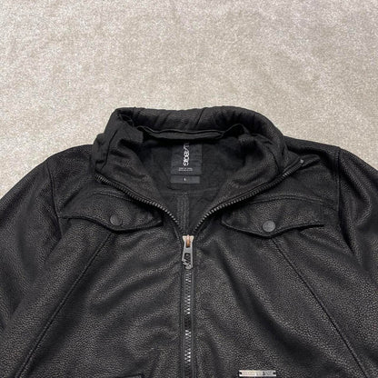 00s Billabong technical bomber jacket L men's y2k style black winter full zip up coat