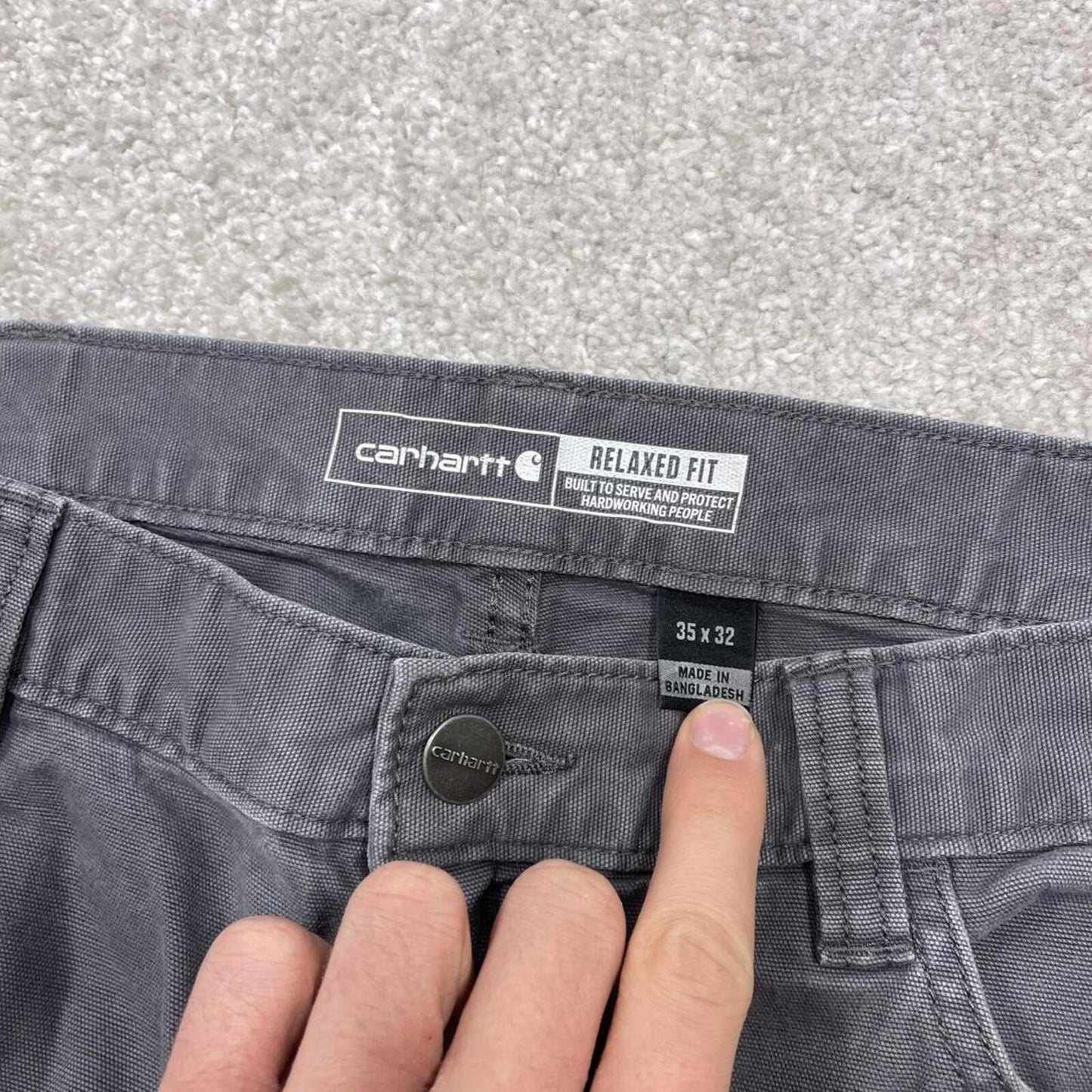 Carhartt carpenter jeans relaxed fit grey Loose canvas skate style workwear cargo pants