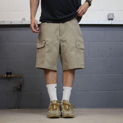 Duluth cargo shorts canvas carpenter Khaki beige Loose canvas skater style summer work shorts