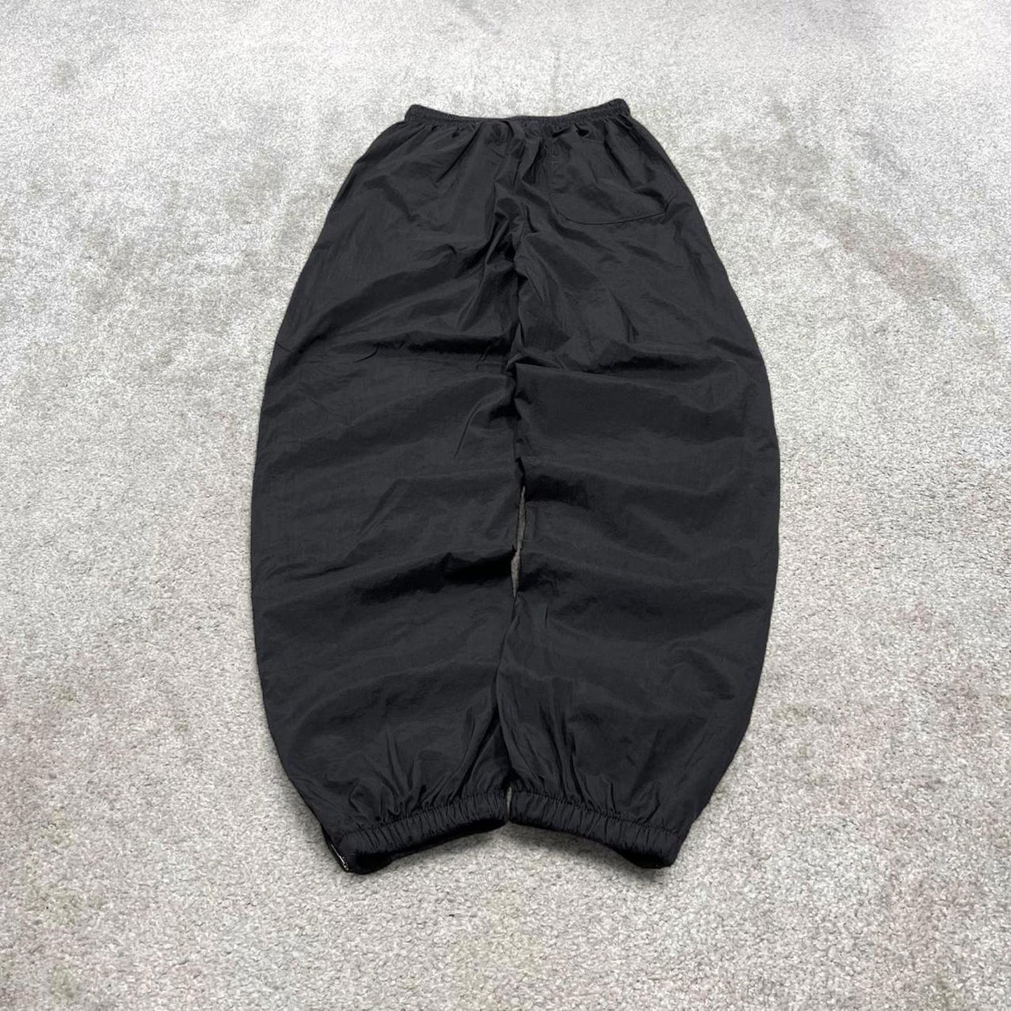 Vintage y2k FILA tracksuit bottoms black Loose floaty leg embroidered track pants ankle zips