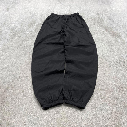 Vintage y2k FILA tracksuit bottoms black Loose floaty leg embroidered track pants ankle zips