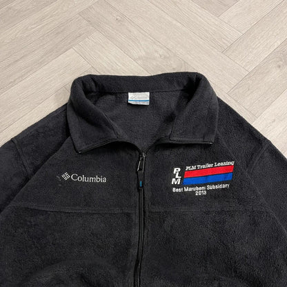 Y2K Columbia technical fleece XL men’s black full zip up autumn adjustable waist