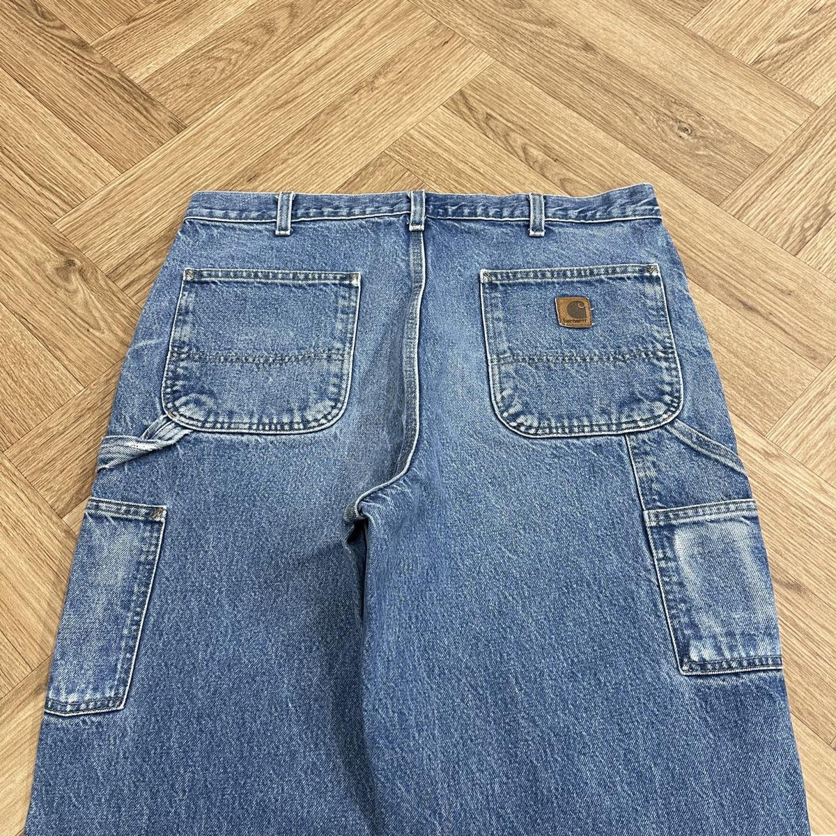 Carhartt baggy carpenter jeans y2k Loose straight blue thick denim cargo pants