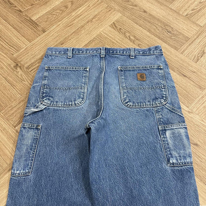 Carhartt baggy carpenter jeans y2k Loose straight blue thick denim cargo pants