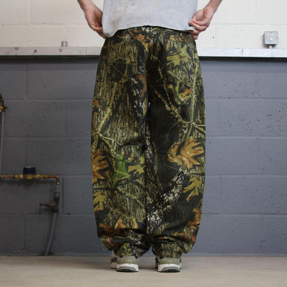 Mossy Oak camo jeans loose green Denim Break Up tree camouflage hunting pants
