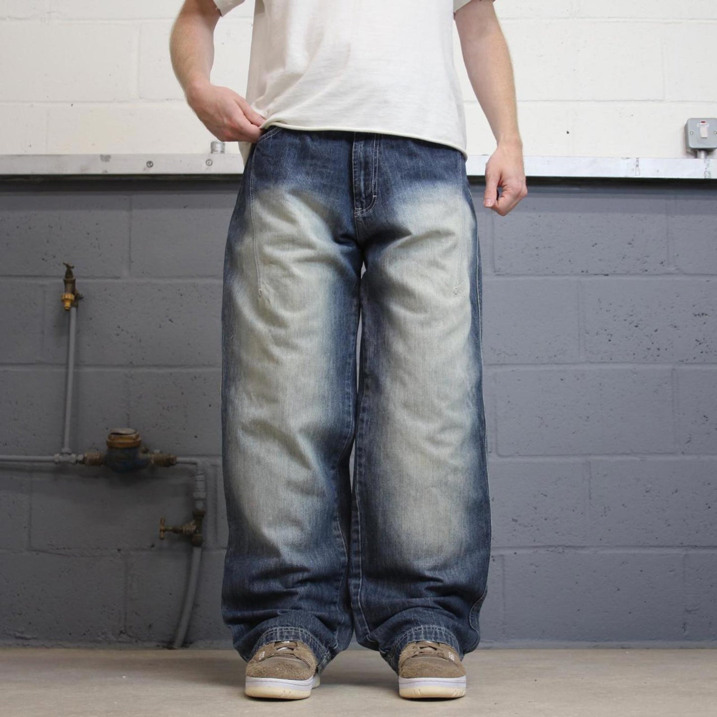 Baggy Tool jeans W34 L32 blue loose 90s thick denim wide leg y2k style skater jeans