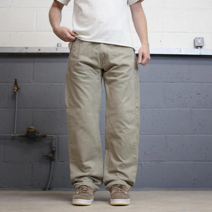 Beige Levis 505 jeans W36L32 loose straight leg y2k style pants white tab logo