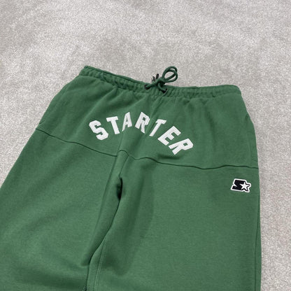 Y2K Starter sweatpants green cuffed joggers Loose embroidered tracksuit bottoms