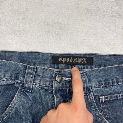 Baggy embroidered y2k style jeans W31L33 Small loose Spotgang Spotwear