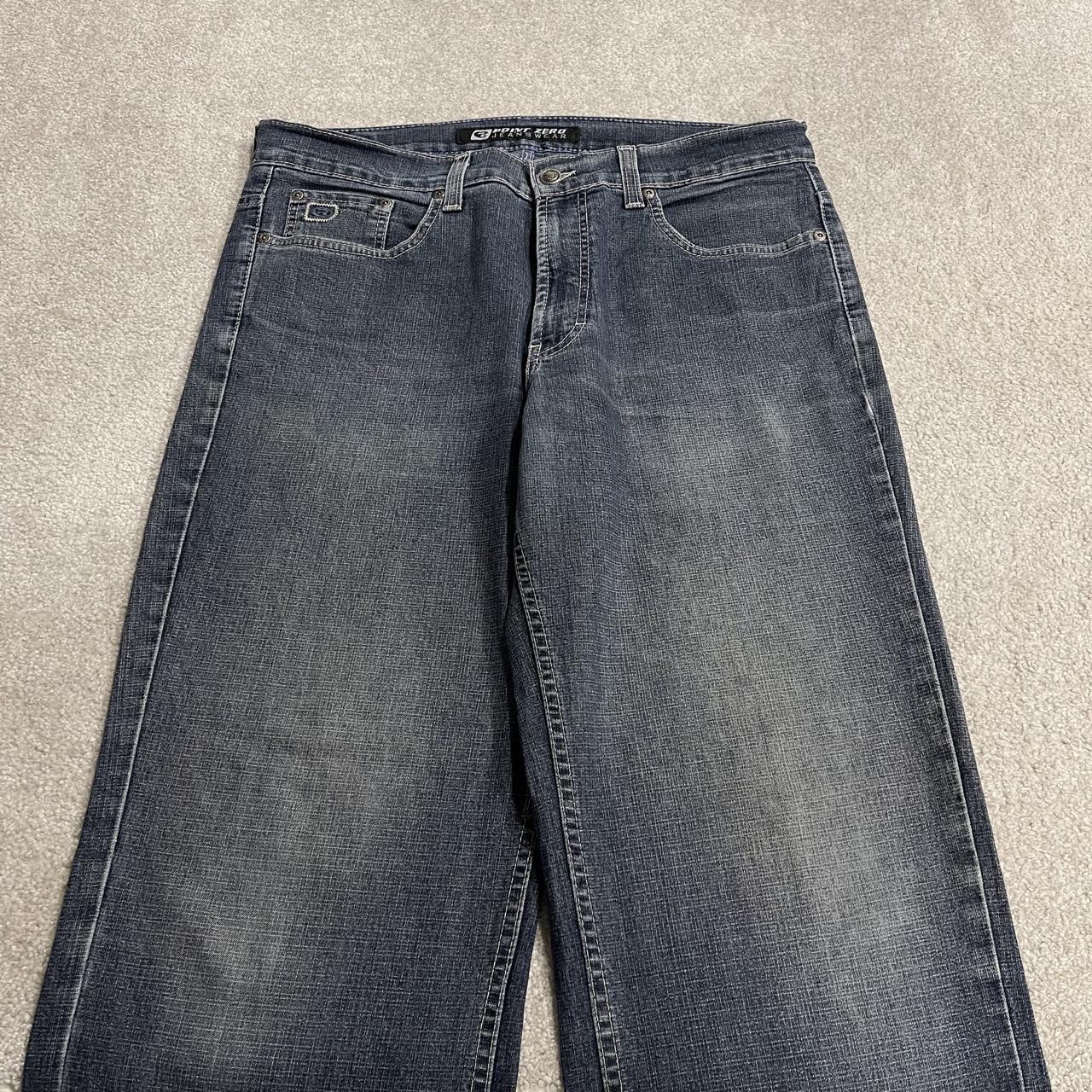 Point Zero jeans y2k blue denim W36L32 loose straight leg stitch design skater style pants