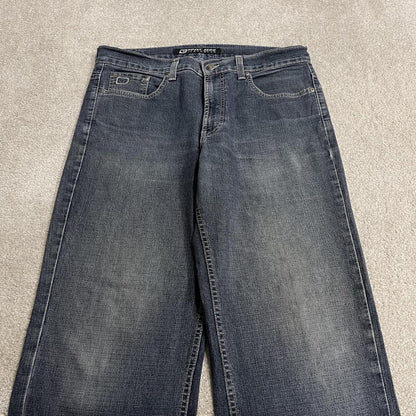 Point Zero jeans y2k blue denim W36L32 loose straight leg stitch design skater style pants