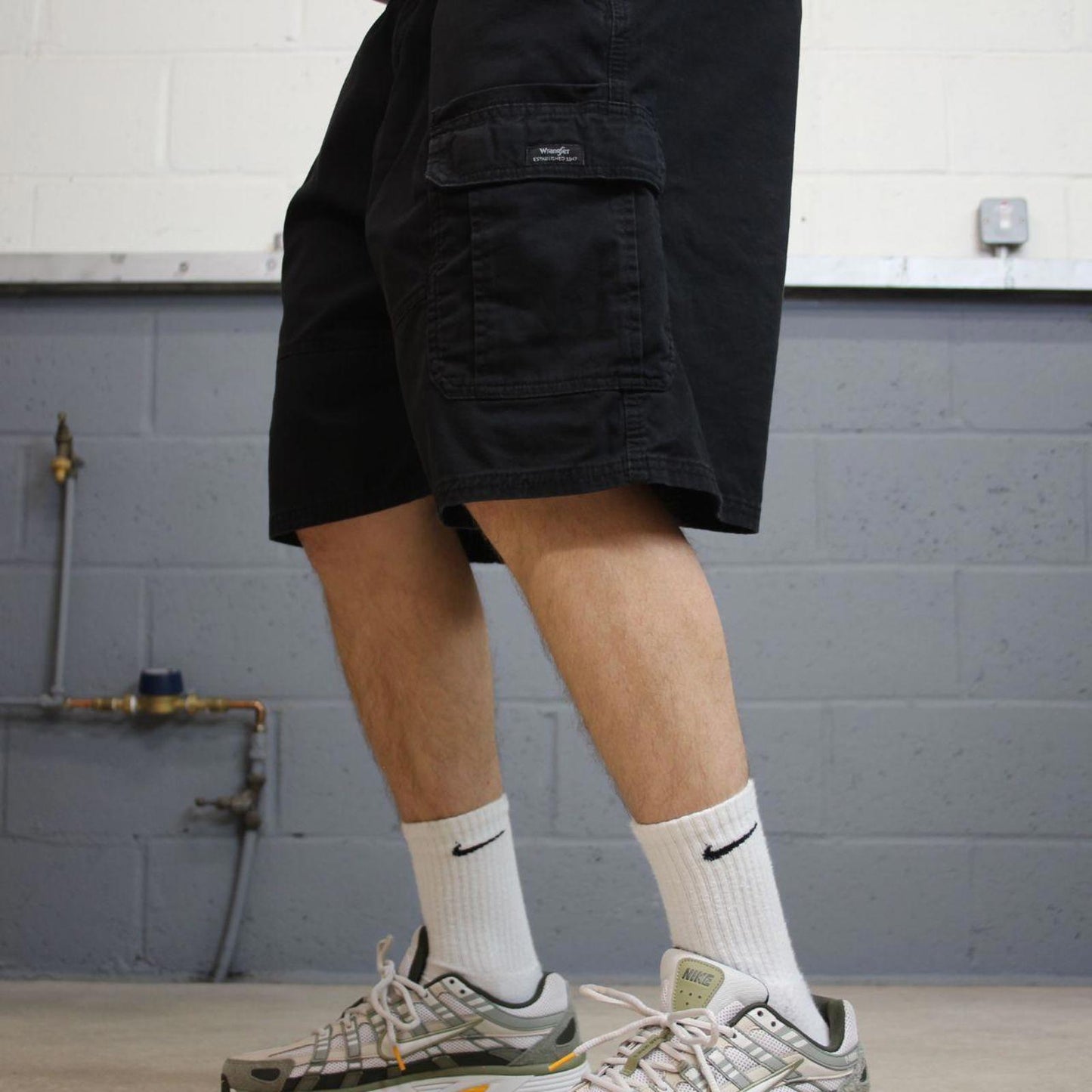 Wrangler cargo shorts y2k black Loose comfy wide leg chino summer festival shorts