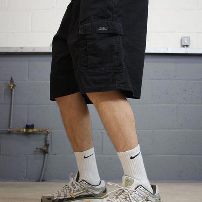 Wrangler cargo shorts y2k black Loose comfy wide leg chino summer festival shorts