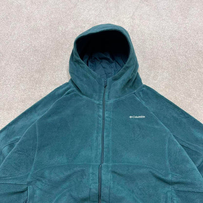 00s Columbia technical fleece jacket 3XL women's Teal full zip up y2k style autumn