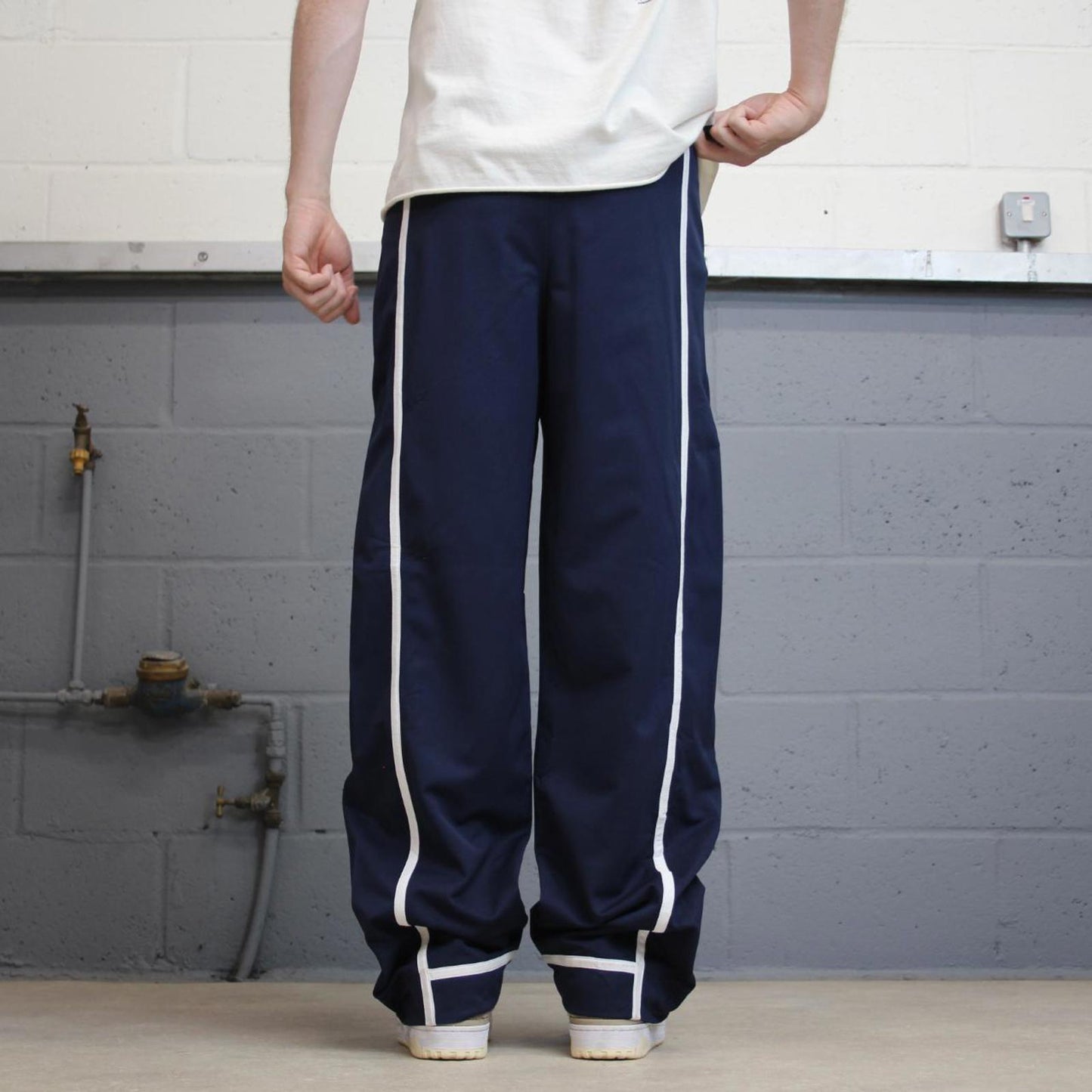 Baggy Nike Trackies XS navy Dri-Fit loose wide leg y2k style joggers