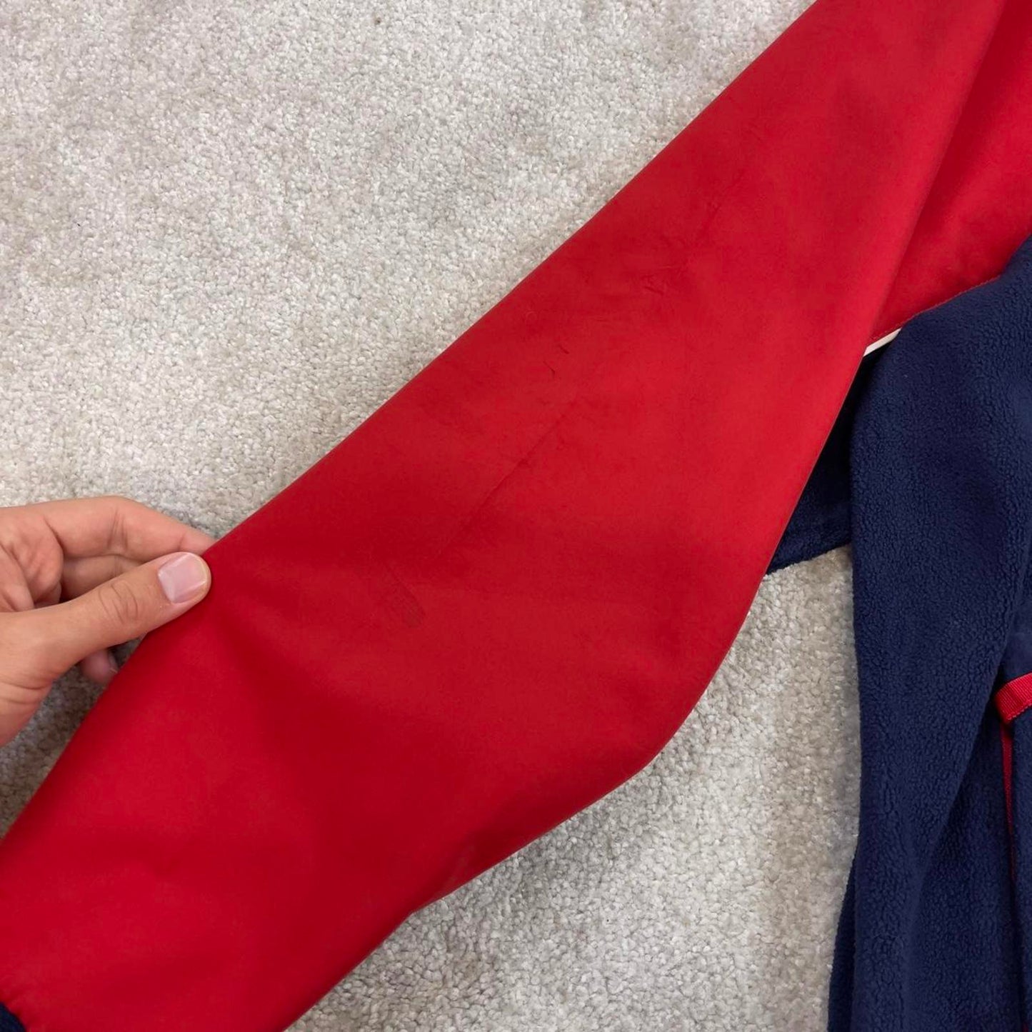 Y2K Red and Navy NFL technical full zip fleece M y2k style autumn new england patriots embroidery