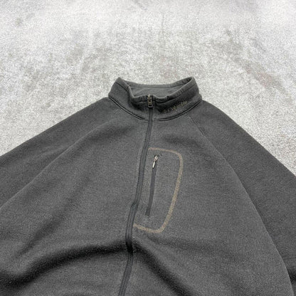 00s Columbia technical fleece XL men's grey full zip up y2k style autumn adjustable waist