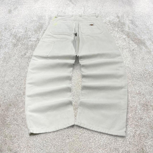 90s Dickies carpenter jeans skater style y2k white canvas cargo work pants