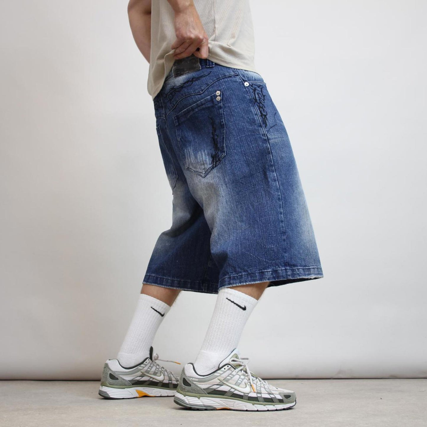 Baggy Brooklyn Xpress Jorts W38 long baggy denim 90s style skater shorts
