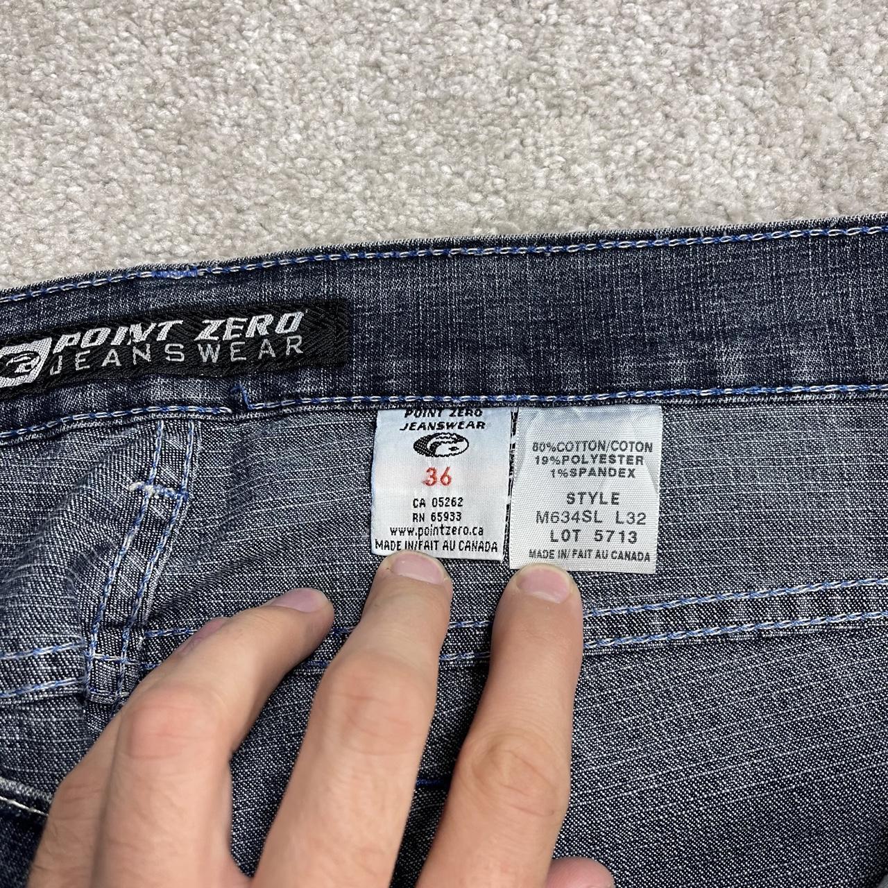 Point Zero jeans y2k blue denim W36L32 loose straight leg stitch design skater style pants