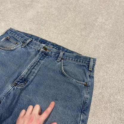 Y2K baggy Carhartt denim jeans blue Loose relaxed fit flannel lined skate style workwear pants