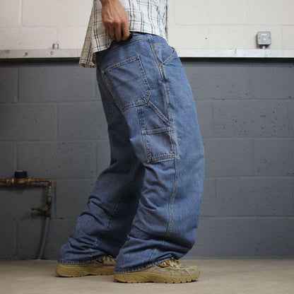 Denim carpenter jeans y2k loose W38L32 blue Falls Creek wide leg skater style work cargos