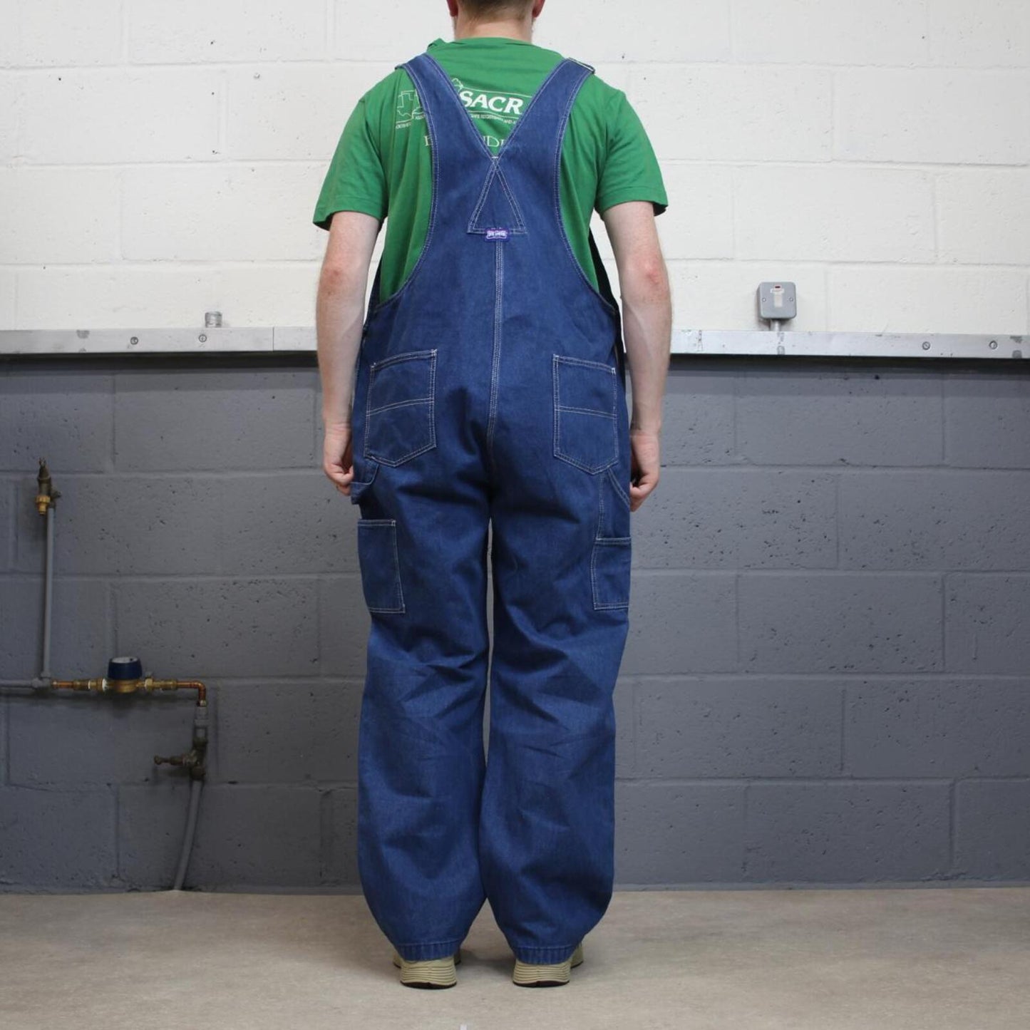 Vintage baggy Dungarees denim overalls blue Big Smith workwear bib & brace utility
