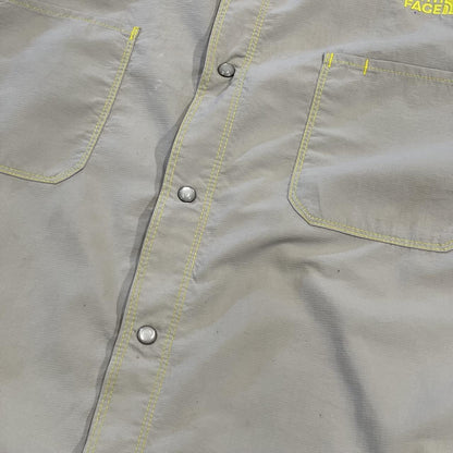 North Face technical short sleeve shirt grey TNF festival style button down summer shirt